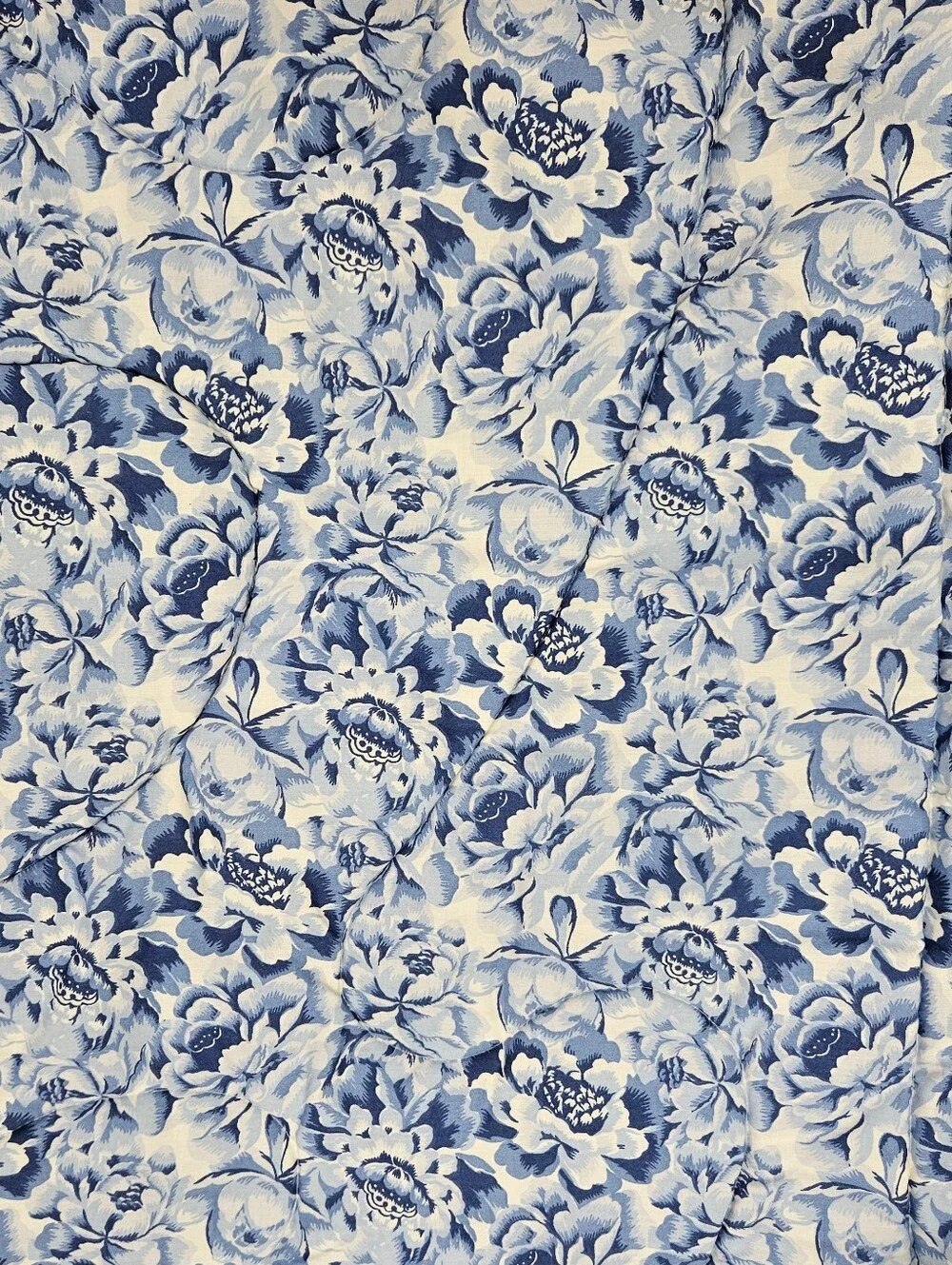 VTG Laura Ashley Palace Garden Twin Comforter Ruffled Blue Floral Stripe NWOT